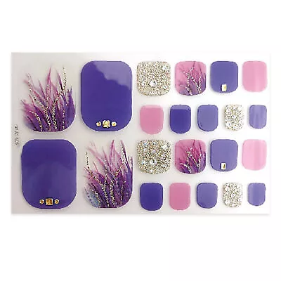 1 Set Toenail Polish Wraps Longwear Hot Stamping Women Manicure Toenail Wraps • $22.12