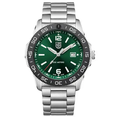 Luminox Men's Watch Sea Pacific Diver Green Dial Stainless Steel Bracelet 3137 • $478.91