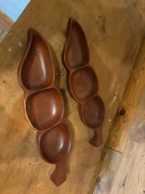 Mid Century Walnut Serving Trays • $22