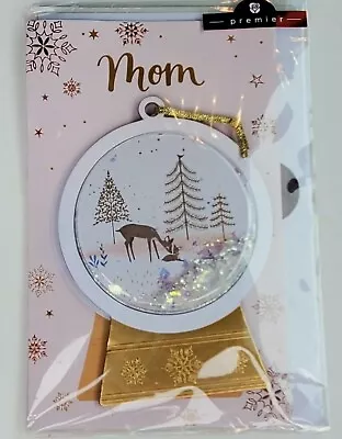 American Greetings Premier Christmas  Card For Mom Snow Globe With Movable Flaks • $5