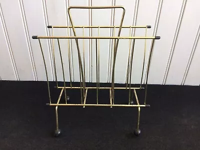£10 • Buy Vintage Hago  Sputnik  Magazine Rack Gold Colour
