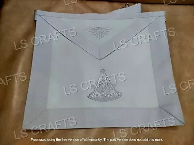 Masonic Regalia Blue Lodge  Master Mason Apron With White Embroidered Logo • $49