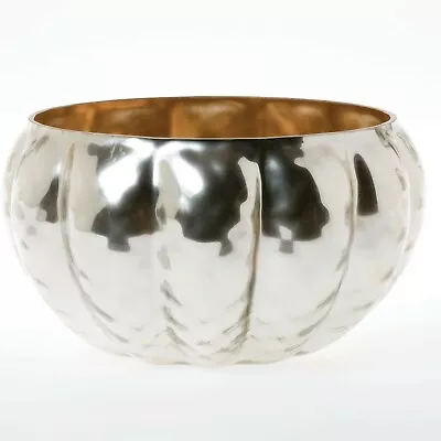 Vietri Placcato Centerpiece Bowl Silver Glass NEW PLC-5291 Made In Italy • $129.99