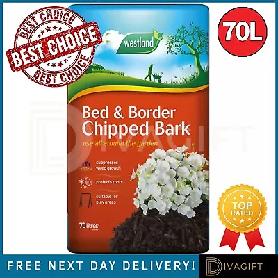 70l Westland Bed & Border Chipped Bark Garden Bark Decorative Landscaping Mulch • £22.99