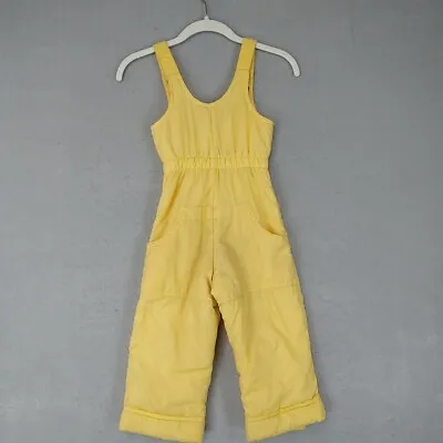 Vintage OBERMEYER Snowsuit Size 4T Pastel Yellow Snoverall 90s 100% Nylon Winter • $24.48