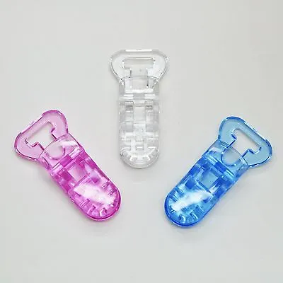 10mm Plastic Acrylic Transparent T Clip Baby Jewellery Dummy Clips Making • £3.69