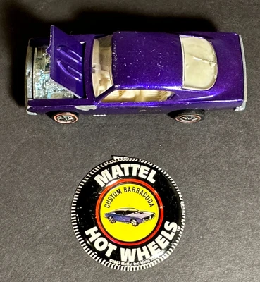 $29.90 • Buy Hot Wheels Redline CUSTOM BARRACUDA Purple US White Interior With Button , Nice!