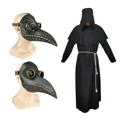 Men Plague Doctor Mask Bird Long Nose Beak Latex Steampunk Halloween Cosplay • $16.85