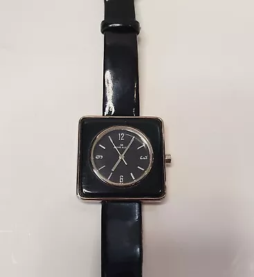 Anne Klien Vintage Women's Watch Square Black Face With Black Wristband EUC  • $20