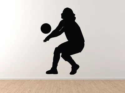 Sport Silhouette - Volley Ball Player Return Serve Version 1 - Vinyl Wall Decal • $39.99