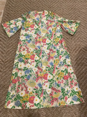 £33.84 • Buy Vintage Womens Tiffany Loungewear Maxi Zip Front House Coat Day Dress Large
