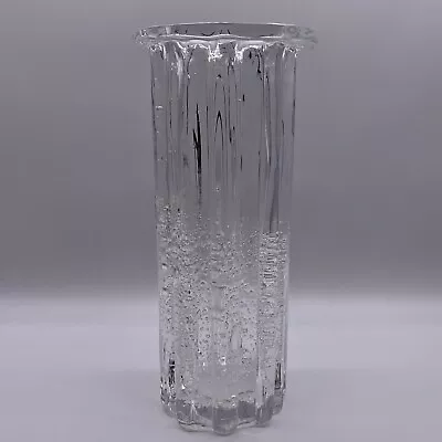 Hadeland Norway Clear Crystal Glass Atlantic Vase. Bubbles. 6 Lb.Willy Johannson • $100