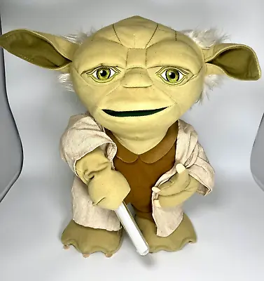 Yoda Star Wars Talking Lightsaber Battle Interactive 16  Plush Toy - READ DESCR* • $26.47