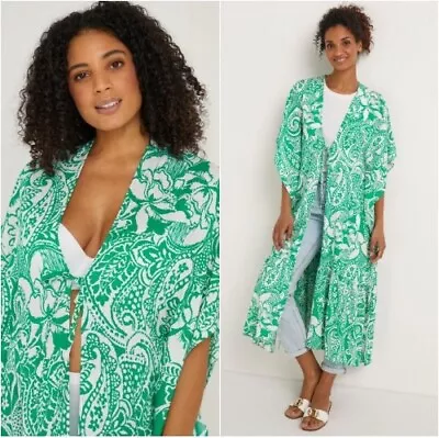 * Matalan BNWT  Green White Maxi Kimono Summer Holiday (ST124) • $25.15