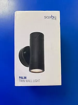 £18.95 • Buy Saxby Palin Up/Down Outdoor GU10 Dimmable Wall Light IP44 75432 - Matt Black