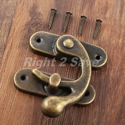 101*85mm Vintage Decorative Jewelry Gift Wine Chest Wooden Box Hasp Latch Hook • $7.87