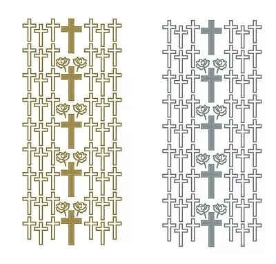 Crosses Peel Off Stickers Gold Silver Christening Religious Easter Wedding Cross • £0.99