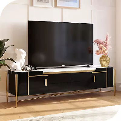 Modern TV Stand Marble Tabletop TV Media Console W/ 4 Drawers For Up To 75'' TV • $969.99