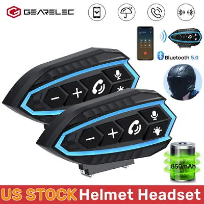 2PCS Motorcycle Helmet Headset Wireless Bluetooth Headphone Speaker Hands-Free • $32.89