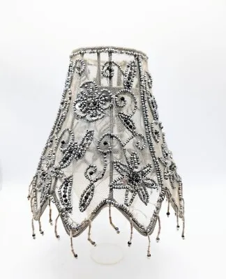 Fringe Lampshade Lace Mesh With Tassels And Beads • £34.95