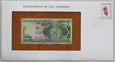 Vanuatu 1982 100 Vatu Bank Notes Of All Nations. 25 Cents Stamp RC0558 Cattle Co • $19.99