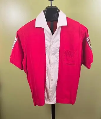 Vintage King Louie Bowling Shirt Sz Medium 1960's Red S/S • $150