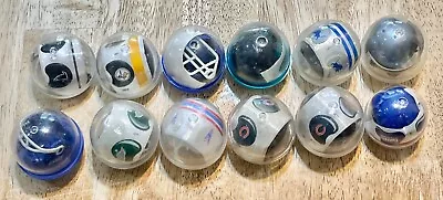 VINTAGE Lot Of 12 NFL Gumball Machine Mini Helmets In Domes W/Logos & Stripes • $0.99