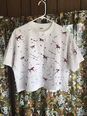 Vintage Women’s Cropped T-Shirt Horse Graphic Fruit Of The Loom Size L/XL • $19.99