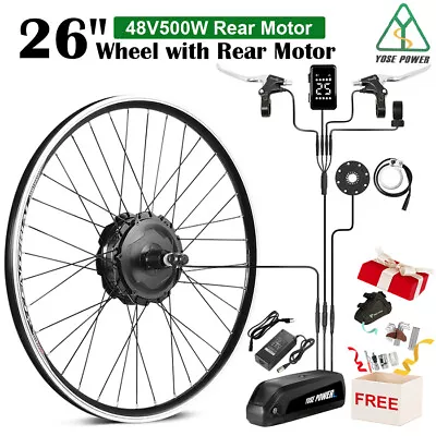 26  48V 500W Electric Bicycles Conversion Kit With Ebike Battery 48V 13Ah E Bike • $337.99