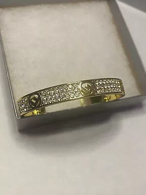 Fendi Crystal Accent Cuff Signature Bracelet/ Adjustable 7”-7.5” • $99