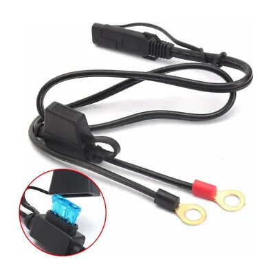 Motorcycle Terminal Battery Ring Connector Harness Adapter Charger Cable 12V- • $9.19