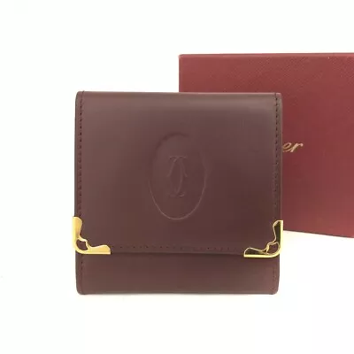 Must De Cartier Leather Coin Purse Wallet/9Y0188 • $1.25