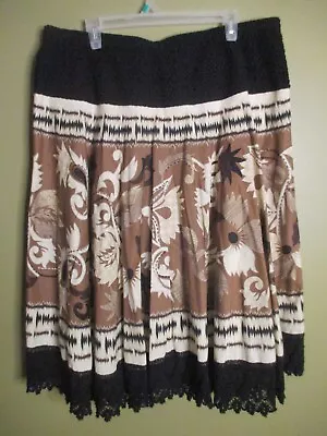 Coldwater Creek XL Cotton  Crochet Midi A-line Lined Skirt • $19.99