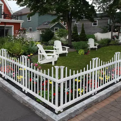 ZP19048 Washington No-Dig White Vinyl Picket Fence Kit 2.5 Ft. H X 3.5 Ft. W Ya • $100.69