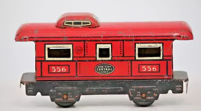 Pre-war Marx O Scale Caboose - New York Central 556 - RED Tin Litho • $7.59