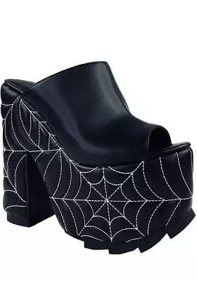 YRU SHOES Dream Spider Web | PLATFORM HEELS Gothic • $209.95