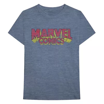 £10.95 • Buy Marvel Comics Official Vintage Logo New Navy T-Shirt