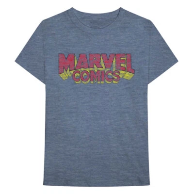£10.95 • Buy Marvel Comics Official Vintage Logo New Navy T-Shirt