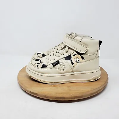 Zara Kids Disney Mickey Shoes EU 28 Beige Cream Girls Boys Play Sneaker High Top • $25.95