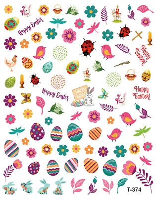 $3.49 • Buy 3D Nail Art Decals Easter Bunny Eggs Self-Adhesive Stickers