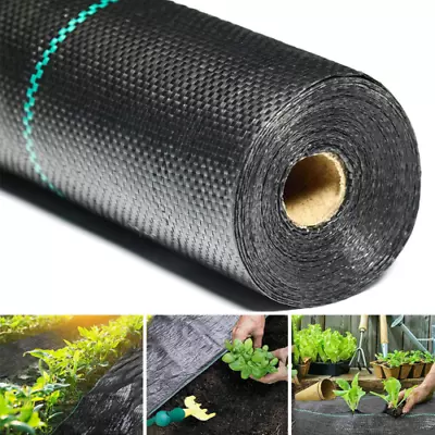 Weed Control Fabric Heavy Duty Ground Cover Membrane Sheet Garden Mat Landscape • £7.49