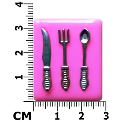 Miniature Cutlery Knife Fork And Spoon Silicone Mould By Fairie Blessings • £5