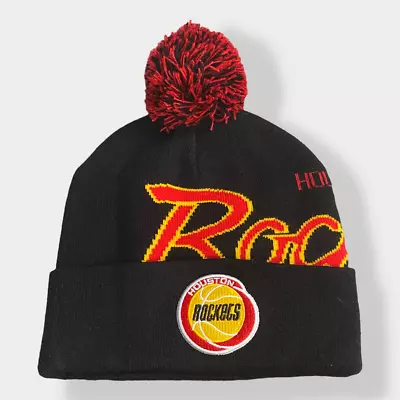 Mitchell & Ness NBA Houston Rockets Script Burst Knit Pom Beanie Brand New (a) • $30