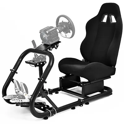 Minneer Racing Simulator Rig Steering Wheel Stand With Seat Fit Logitech G920 • £319.99