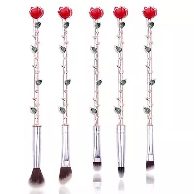 5pcs/set Metal Handle Rose Shape Makeup Brush Set  Blending Brush • $20.21