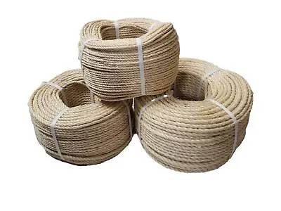 £6.50 • Buy Natural Sisal Rope - 6mm - 8mm - 10mm 12mm Cat Scratching - Garden - Decorative 