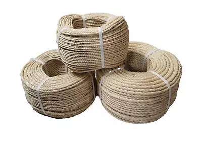 Natural Sisal Rope - 6mm - 8mm - 10mm 12mm Cat Scratching - Garden - Decorative  • £5