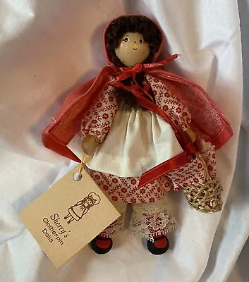 Vintage Little Red Riding Hood Clothespin Doll Handmade Artist Sherry King • $12.95