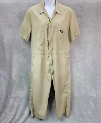 Dickies Workwear Coveralls Jumpsuit Mens XL Short Brown Garage Mechanic • $29.95