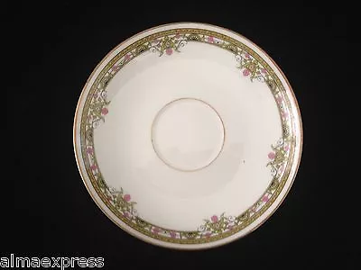 T&V Tressemanes & Vogt Limoges France TRV551 Pink Green Gold - TEA CUP SAUCER • $4.99